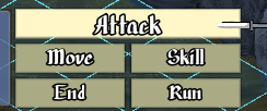 The action menu, where you choose what the unit will do.
